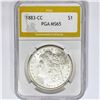 Image 1 : 1883-CC Morgan Silver Dollar PGA MS65