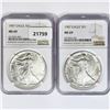 Image 1 : 1987 Set (2) American Silver Eagles NGC MS69