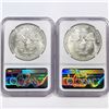 Image 2 : 1987 Set (2) American Silver Eagles NGC MS69