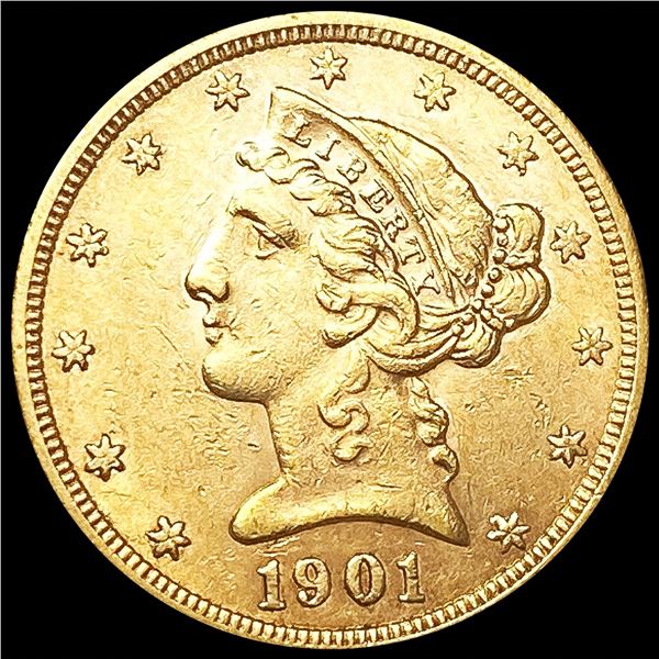 1901-S $5 Gold Half Eagle UNCIRCULATED