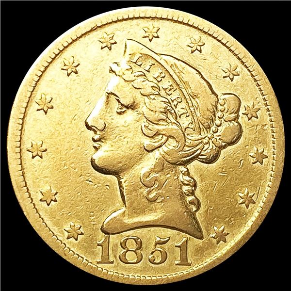 1851 $5 Gold Half Eagle NICELY CIRCULATED