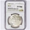 Image 1 : 1884-CC Morgan Silver Dollar NGC MS61