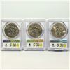 Image 2 : 1974 Set (3) Eisenhower Silver Dollars PCGS MS65