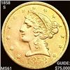 Image 1 : 1858-S $5 Gold Half Eagle UNCIRCULATED