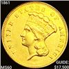 Image 1 : 1861 $3 Gold Piece UNCIRCULATED