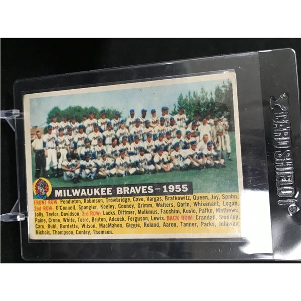 1956 TOPPS NO. 95 MILWAUKEE BRAVES TEAM