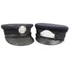 Image 1 : Two Wool Fireman Dress Caps with badges