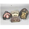 Image 1 : Two Firemen's Leather Helmet Fronts/belt holders