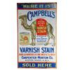Image 1 : Campbell's Varnish Stain Tin Flange Sign