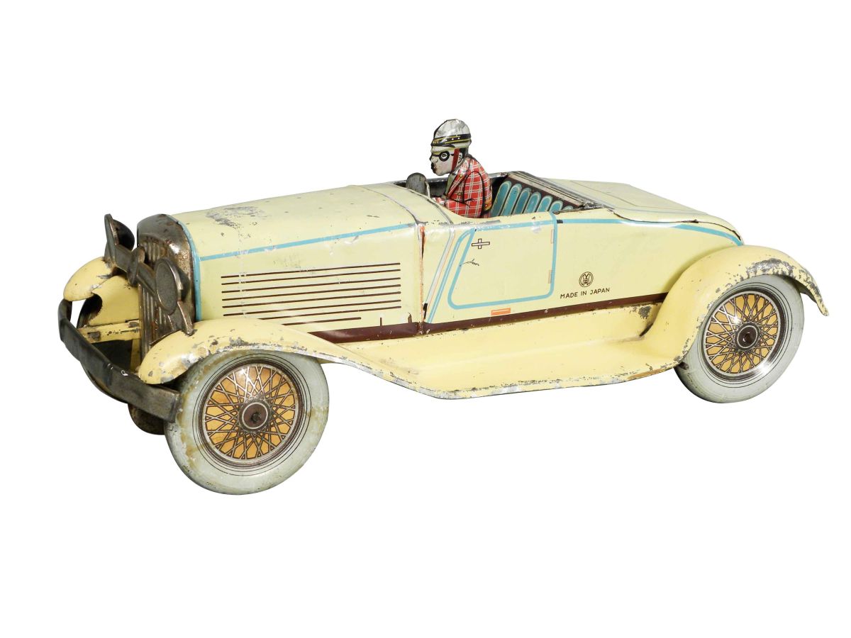 Pre-War Japanese Early Race Car Tin Toy