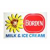 Image 1 : Borden's Milk and Ice Cream Embossed Tin Sign