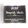 Ride Imperial Wheels Reverse Glass Sign