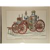 Lithograph Amoskeag Horse Drawn Steam Fire Engine