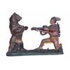 Image 1 : Rare Cast Iron Indian and Bear Mechanical Bank