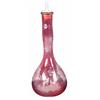 Image 1 : Cranberry Colored Etched Glass Barber Bottle