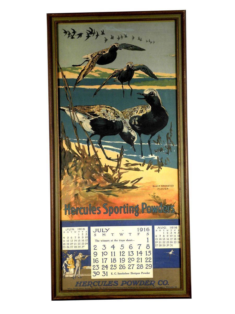 1916 Calendar Sheet for Hercules Sporting Powders