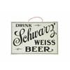 Image 1 : Drink Schwarz Weiss Beer Embossed Tin String Hanger Sign