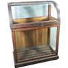 Image 1 : Oak Curved Glass Cane Store Display Cabinet