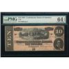 Image 1 : 1864 $10 T-68 Confederate PMG 64EPQ