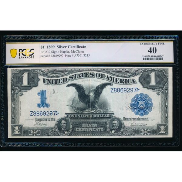 1899 $1 Black Eagle Silver Certificate PCGS 40