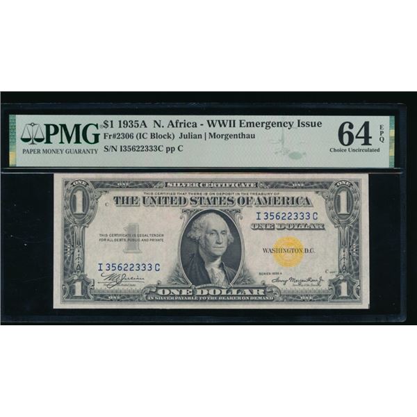 1935A $1 N Africa Silver Certificate PMG 64EPQ