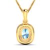 Image 2 : 14KT Yellow Gold 0.96ct Aquamarine and Diamond Pendant with Chain