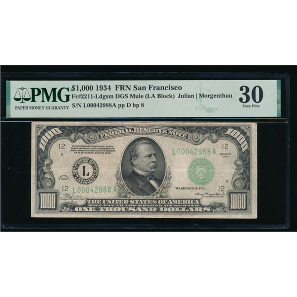 1934 $1000 San Francisco FRN PMG 30