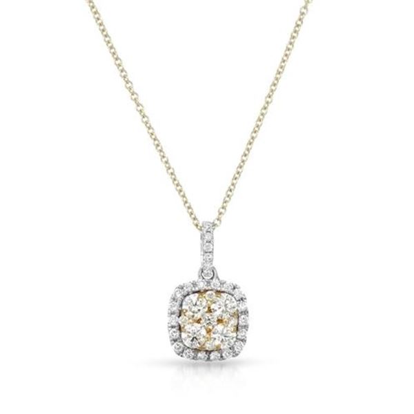 14KT Two Tone Gold 0.68ctw Diamond Pendant with Chain