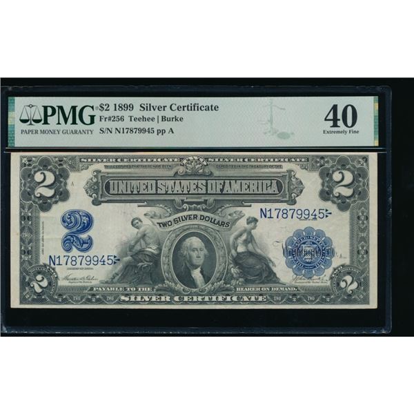 1899 $2 Mini Porthole Silver Certificate PMG 40