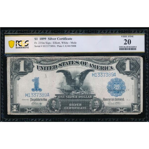 1899 $1 Black Eagle Silver Certificate PCGS 20
