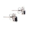 Image 2 : Plated Rhodium 1.32ctw Black Sapphire and Diamond Earrings