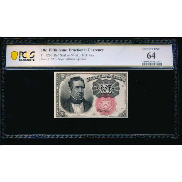10 Cent Fifth Issue Fractional PCGS 64