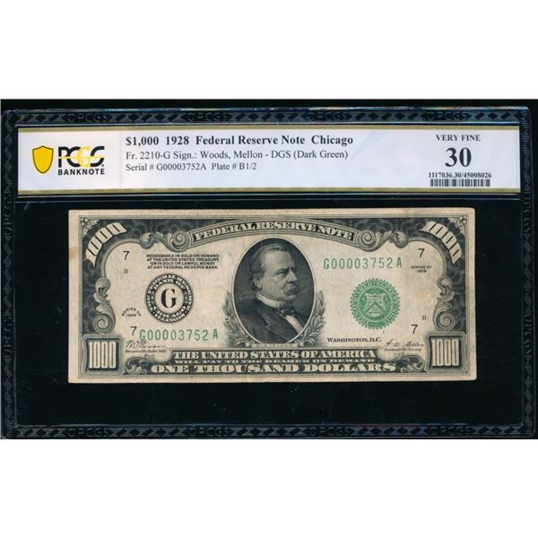 1928 $1000 Chicago FRN PCGS 30