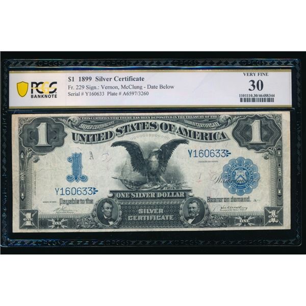 1899 $1 Black Eagle Silver Certificate PCGS 30