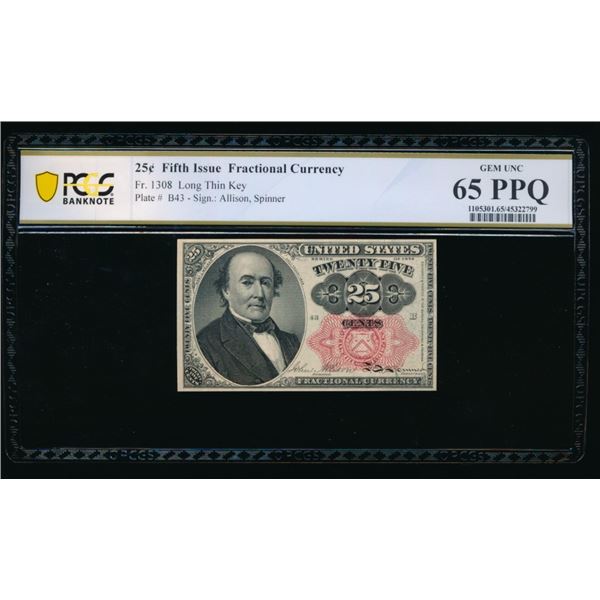 25 Cent Fifth Issue Fractional PCGS 65PPQ