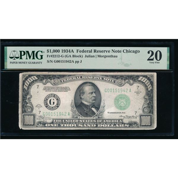 1934A $1000 Chicago FRN PMG 20