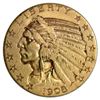 Image 1 : 1908 $5 Indian Head Half Eagle Gold Coin