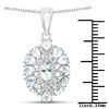 Image 3 : Plated Rhodium 1.80ctw Aquamarine and White Topaz Pendant with Chain