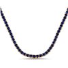 Image 2 : Plated 14KT Yellow Gold Created 11.65 Blue Sapphire Necklace