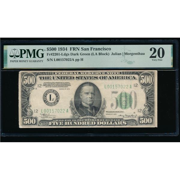 1934 $500 San Francisco FRN PMG 20