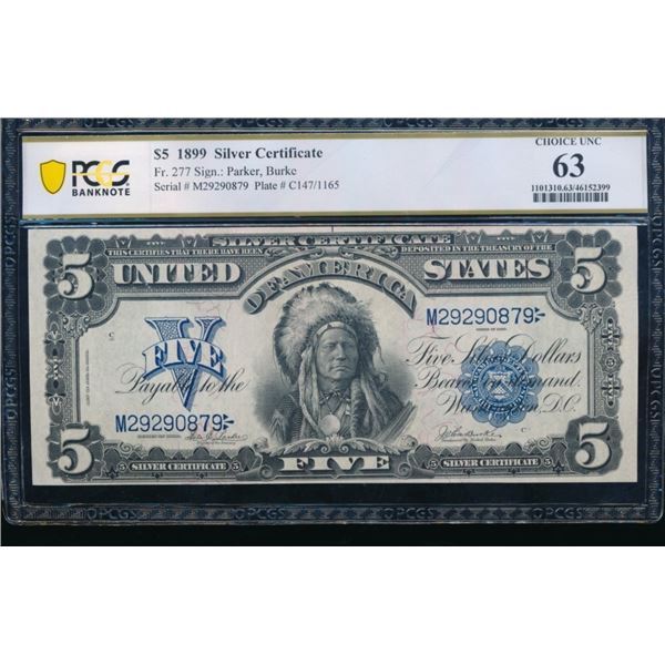 1899 $5 Chief Silver Certificate PCGS 63