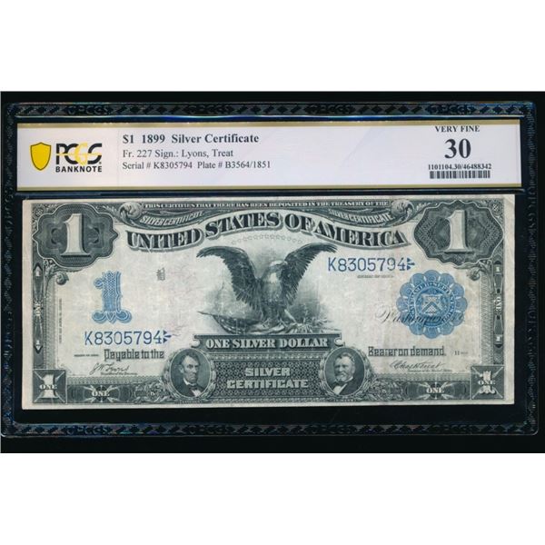 1899 $1 Black Eagle Silver Certificate PCGS 30
