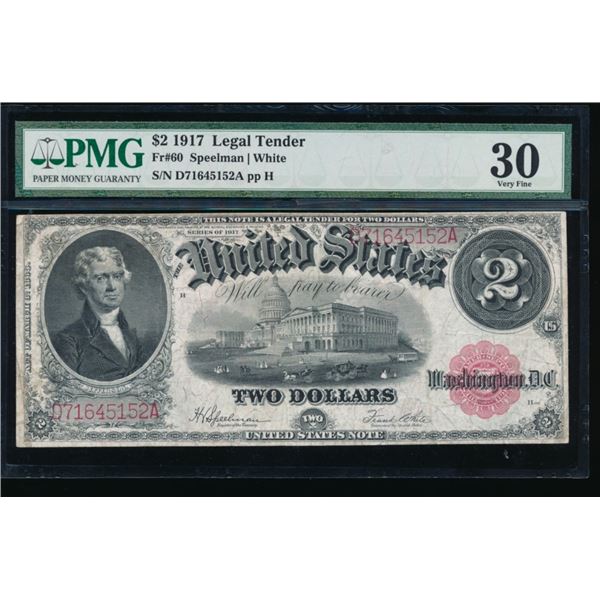 1917 $2 Legal Tender Note PMG 30