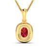 Image 2 : 14KT Yellow Gold 1.5ct Ruby and Diamond Pendant with Chain