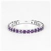Image 4 : Plated Rhodium 0.78ctw Amethyst Ring