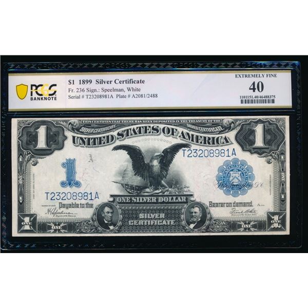 1899 $1 Black Eagle Silver Certificate PCGS 40