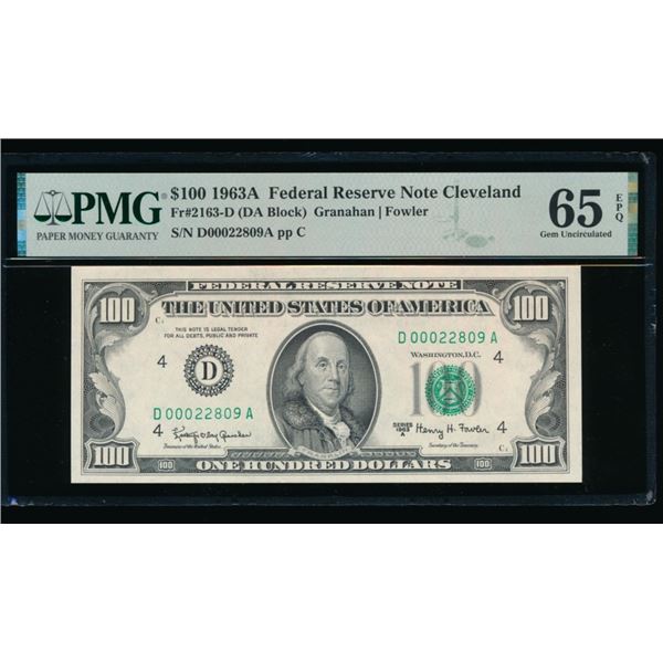 1963A $100 Cleveland FRN PMG 65EPQ