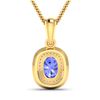Image 2 : 14KT Yellow Gold 1.09ct Tanzanite and Diamond Pendant with Chain