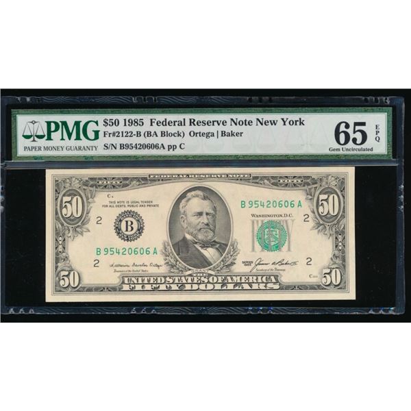 1985 $50 New York FRN PMG 65EPQ