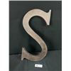 Image 1 : Large Cast Metal Letter 'S' - 20" Tall